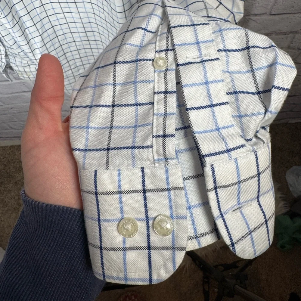 Men's Long Sleeve Buttondown Solid No Iron Broadcloth Shirt‎ size 17 - 37 T